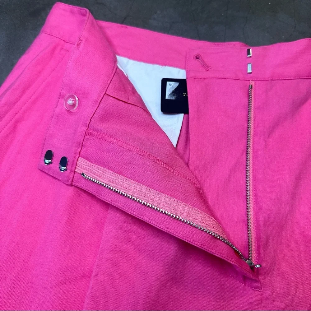 Rag & Bone Magenta Ivy Pleated Linen Short Sz 12 - Picture 9 of 9